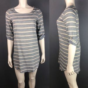 Everly striped blue oatmeal tunic